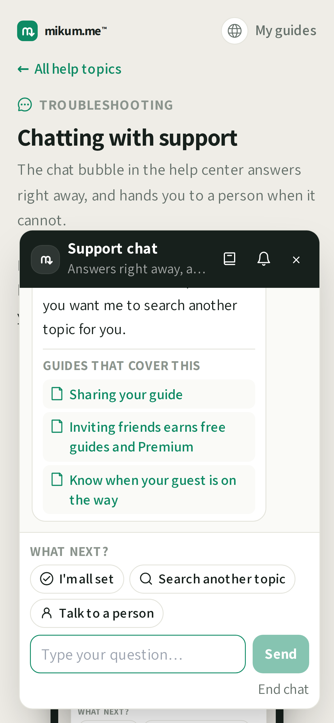 The chat, open.