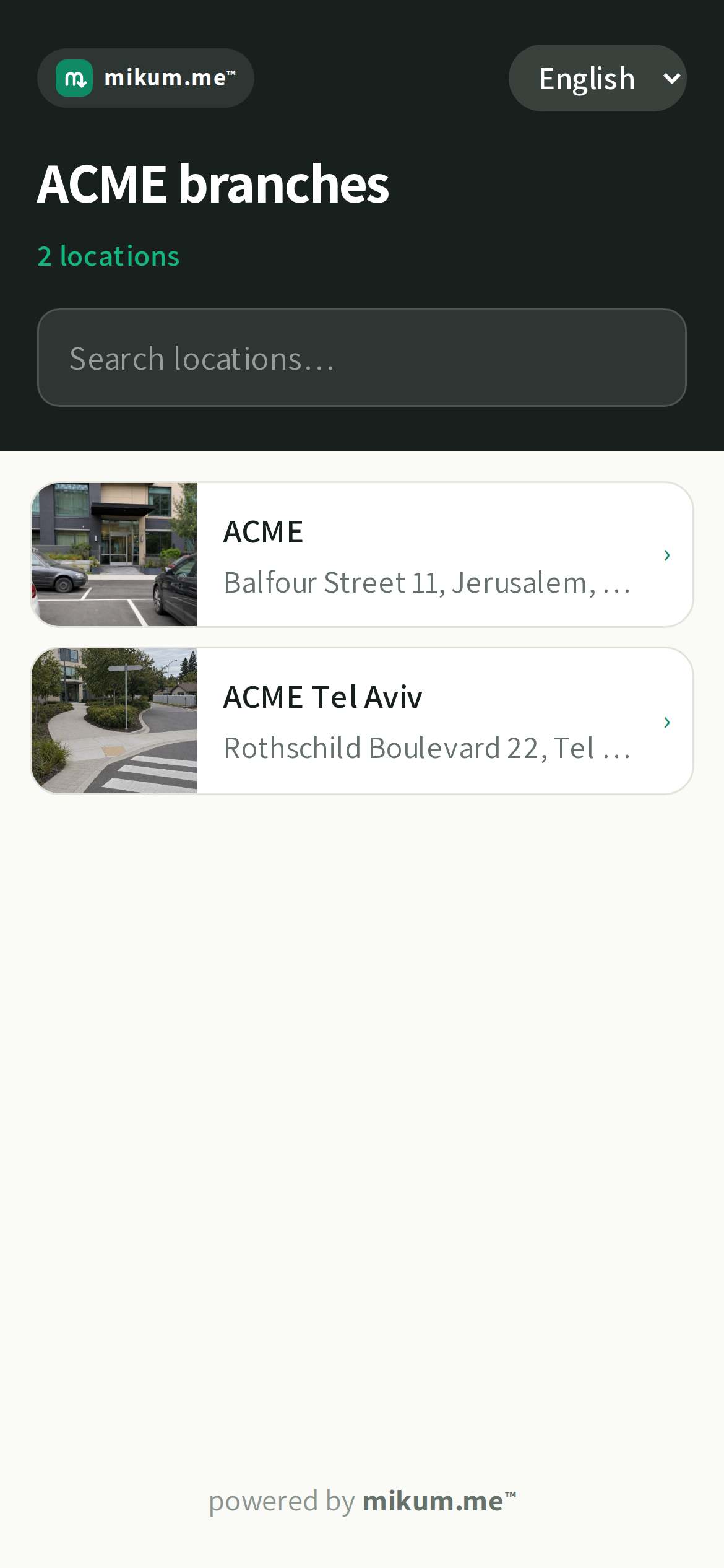 What a visitor gets: one searchable link.